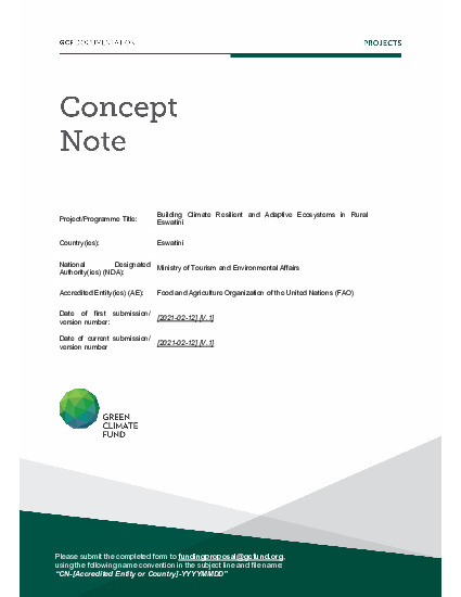 Download Building Climate Resilient and Adaptive Ecosystems in Rural Eswatini Document cover for Building Climate Resilient and Adaptive Ecosystems in Rural Eswatini