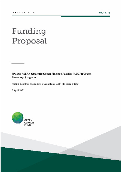 Document cover for ASEAN Catalytic Green Finance Facility (ACGF): Green Recovery Program