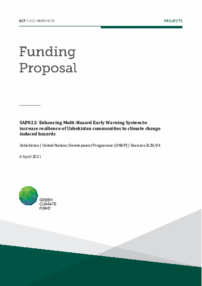 Document cover for Enhancing Multi-Hazard Early Warning System to increase resilience of Uzbekistan communities to climate change induced hazards