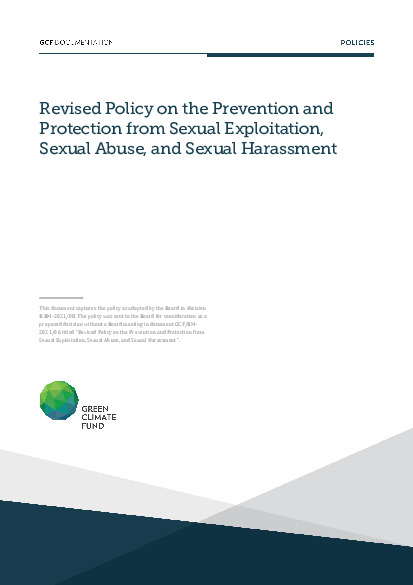 Download Revised policy on the prevention and protection from Sexual Exploitation, Sexual Abuse, and Sexual Harassment Document cover for Revised policy on the prevention and protection from Sexual Exploitation, Sexual Abuse, and Sexual Harassment
