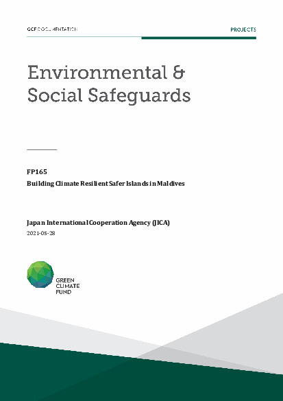 Download Environmental and social safeguards (ESS) report for FP165: Building Climate Resilient Safer Islands in Maldives Document cover for Environmental and social safeguards (ESS) report for FP165: Building Climate Resilient Safer Islands in Maldives