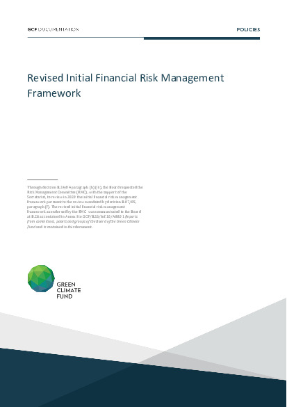 Document cover for Revised initial financial risk management framework