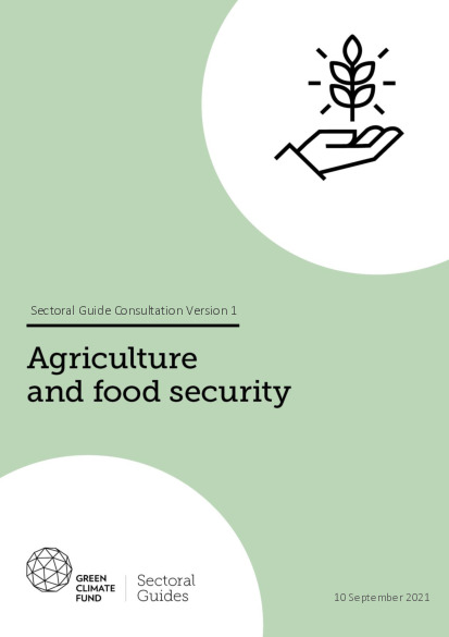 Document cover for Sectoral guide: Agriculture and food security