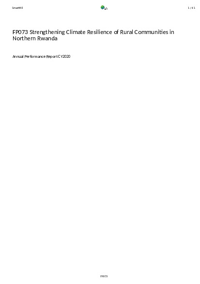 Download 2020 Annual Performance Report for FP073: Strengthening Climate Resilience of Rural Communities in Northern Rwanda Document cover for 2020 Annual Performance Report for FP073: Strengthening Climate Resilience of Rural Communities in Northern Rwanda