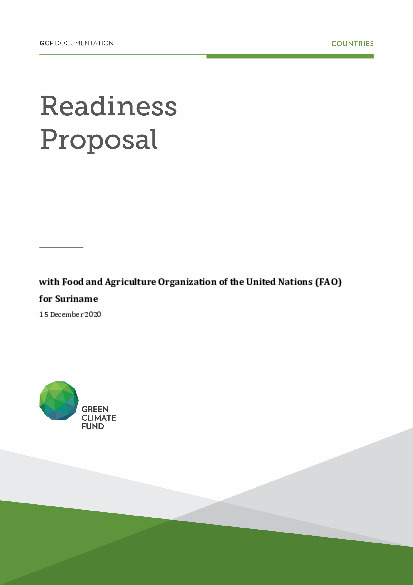 Document cover for Improving the capacity of the Ministry of Agriculture of Suriname to build resilience to climate change in the agriculture sector