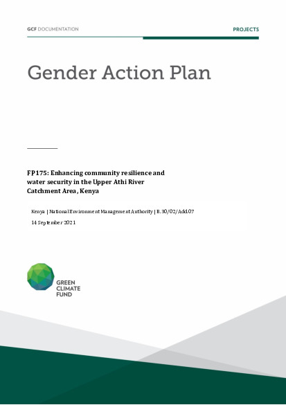 Download Gender action plan for FP175: Enhancing community resilience and water security in the Upper Athi River Catchment Area, Kenya Document cover for Gender action plan for FP175: Enhancing community resilience and water security in the Upper Athi River Catchment Area, Kenya