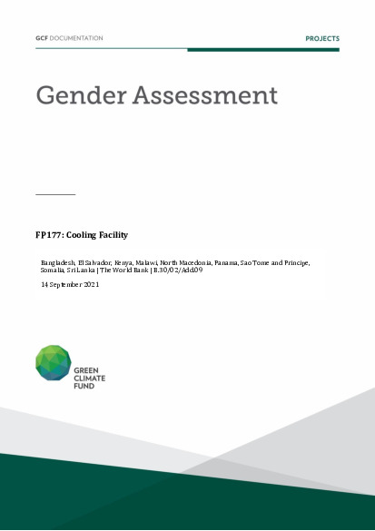 Document cover for Gender assessment for FP177: Cooling Facility