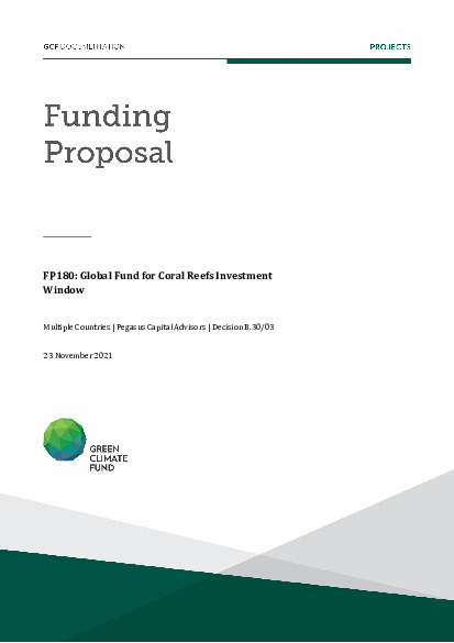 Document cover for Global Fund for Coral Reefs Investment Window