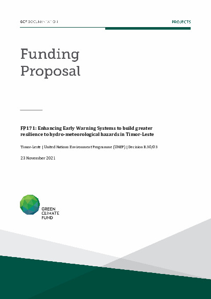 Document cover for Enhancing Early Warning Systems to build greater resilience to hydro-meteorological hazards in Timor-Leste