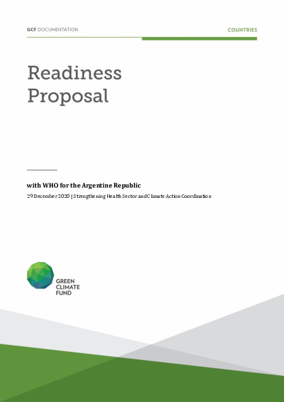 Document cover for Increasing health sector’s capacities and strengthening coordination on climate action in Argentina at national and subnational levels