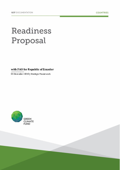 Document cover for Generation of a Conceptual Framework for the National Climate Change Registry of Ecuador (RNCC) and Design of a Version V.0 of the Measuring, Reporting and Verification (MRV) system as part of the RNCC