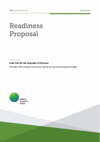 Document cover for Preparation of strategic frameworks and climate finance to reduce deforestation and forest degradation and guide the investment of the GCF in Panama