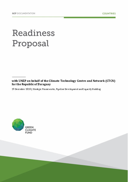 Document cover for Technical guidance and support to conduct a technology needs assessment and a technology action plan for Paraguay