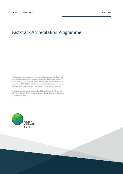 Document cover for Fast-track accreditation programme