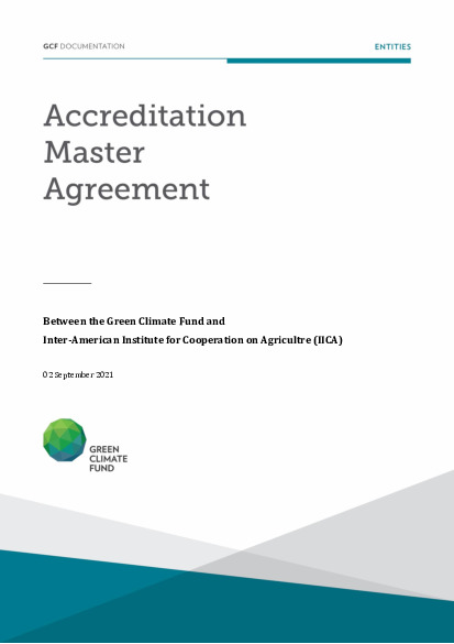 Document cover for Accreditation Master Agreement between GCF and IICA