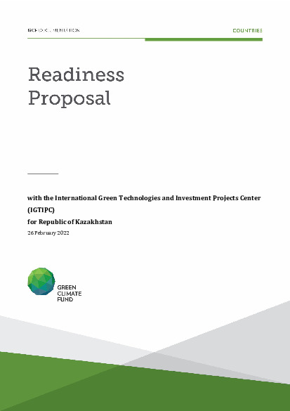 Document cover for Further strengthening the Kazakhstan’s programming capacity, institutional support for the enhancement of GCF direct access and development of green finance system