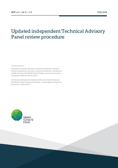 Document cover for  Updated independent Technical Advisory Panel review procedure