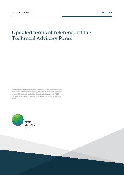 Document cover for Updated terms of reference of the Technical Advisory Panel