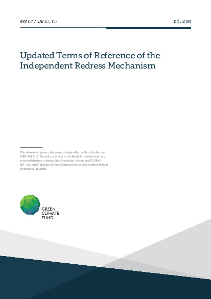 Document cover for Updated terms of reference of the Independent Redress Mechanism
