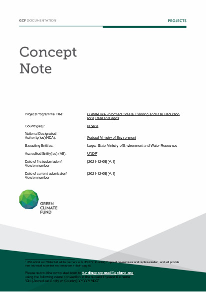 Document cover for Climate Risk-Informed Coastal Planning and Risk Reduction for a Resilient Lagos