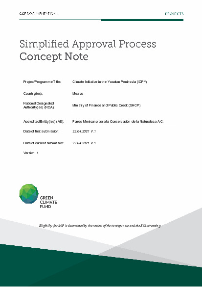 Document cover for Sustainable Communities for Climate Action in the Yucatan Peninsula (ACCIÓN)