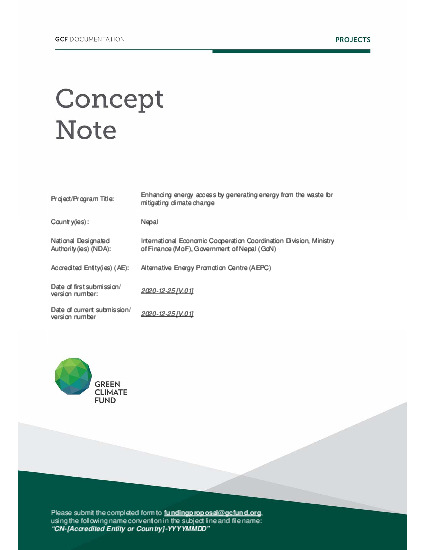 Document cover for Enhancing energy access by generating energy from the waste for mitigating climate change