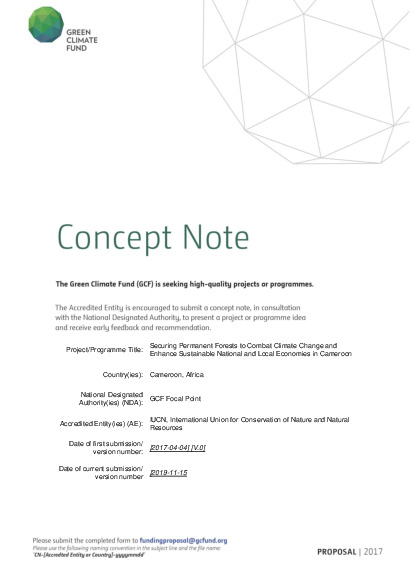 Document cover for Securing Permanent Forests to Combat Climate Change and Enhance Sustainable National and Local Economies in Cameroon