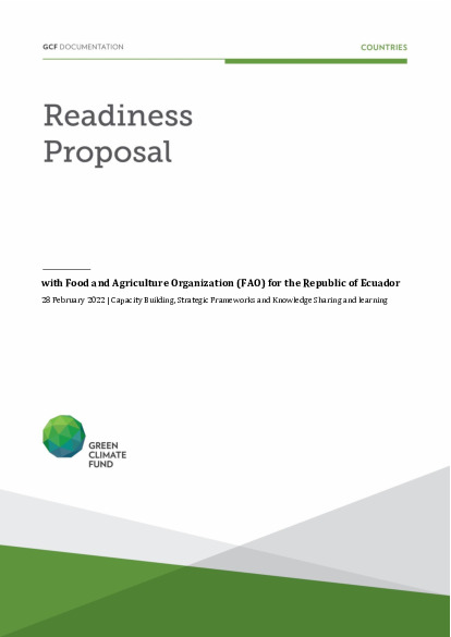 Document cover for Development of an effective governance framework for the implementation of the NDC in the health, food, and water security sectors in Ecuador