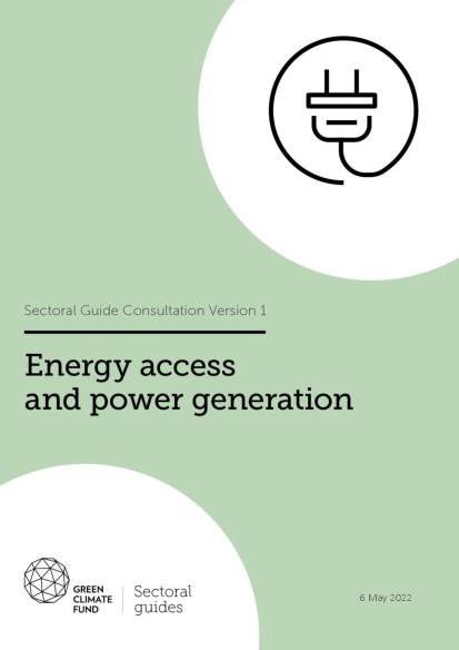 Document cover for Sectoral guide: Energy access and power generation