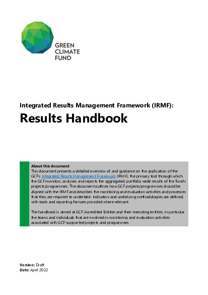 Document cover for Draft results handbook