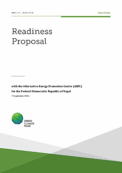 Document cover for Readiness support for enhancing the capacity of NDA and other stakeholders for project pipeline development in Nepal