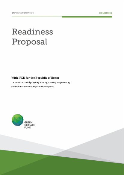 Document cover for Strengthening the NDA and climate change frameworks for mobilizing climate financing in Benin