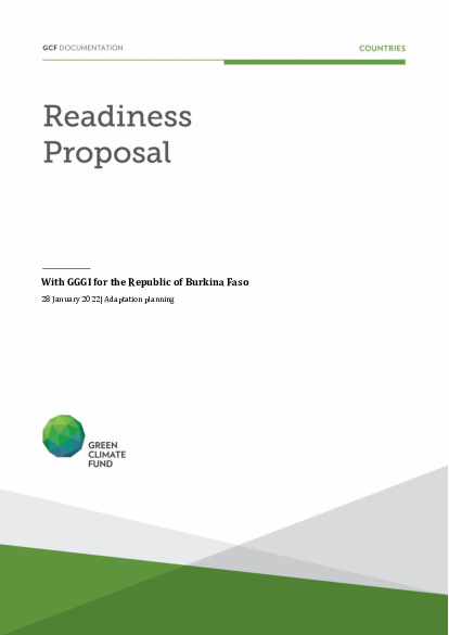 Document cover for Mainstream Adaptation into Subnational Planning, Strengthen Institutional Frameworks, and Develop Financing Strategy and Project Concept Notes for Burkina Faso’s NAP Implementation