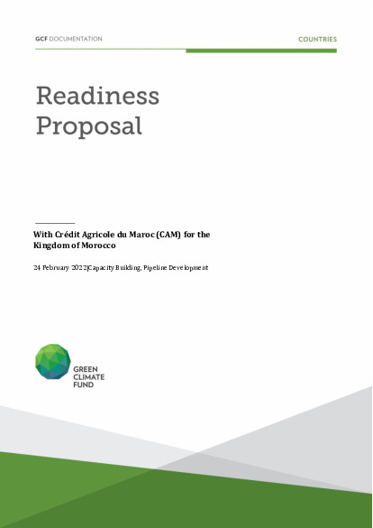 Download Building the capacity of Crédit Agricole du Maroc (CAM) to complete its accreditation process and develop high-quality projects Document cover for Building the capacity of Crédit Agricole du Maroc (CAM) to complete its accreditation process and develop high-quality projects
