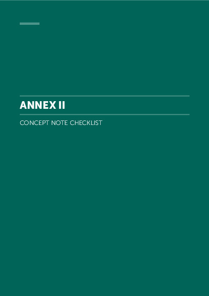 Document cover for Annex II: Concept Note checklist