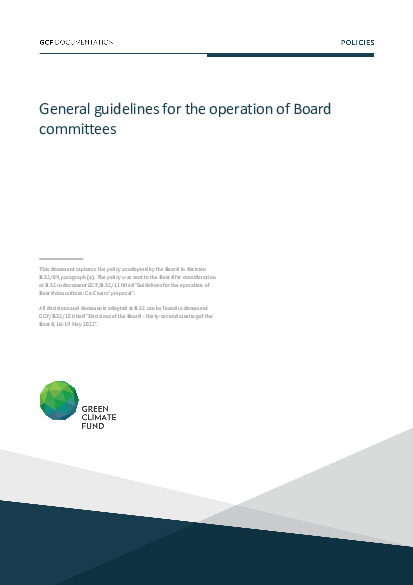 Document cover for General guidelines for the operation of Board committees