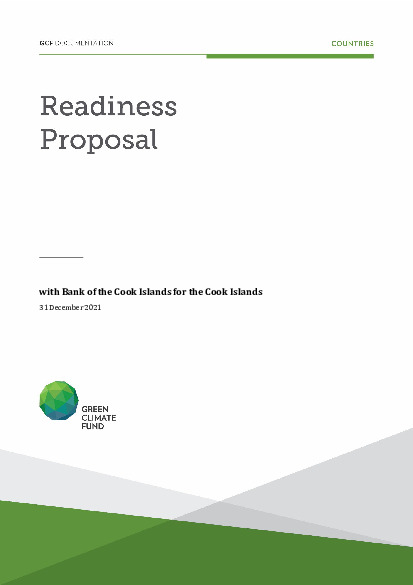 Document cover for Scaling up green finance practices: A blueprint to break- through into a climate resilient Cook Islands as a catalyst to mobilize private sector investment