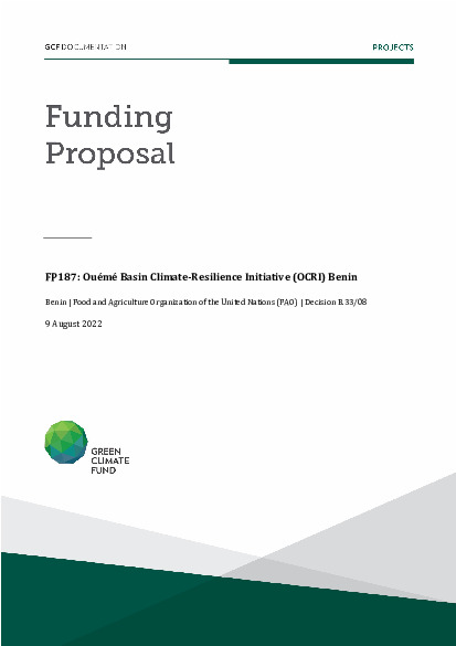 Document cover for Ouémé Basin Climate-Resilience Initiative (OCRI) Benin
