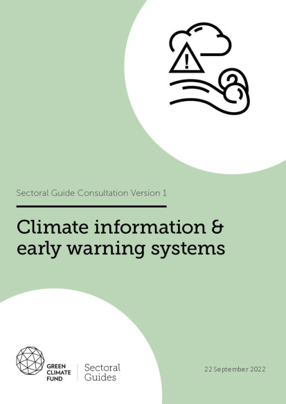 Document cover for Sectoral guide: Climate information & early warning systems