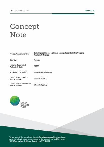 Download Building resilience to climate change hazards in the Volcano Region of Rwanda Document cover for Building resilience to climate change hazards in the Volcano Region of Rwanda