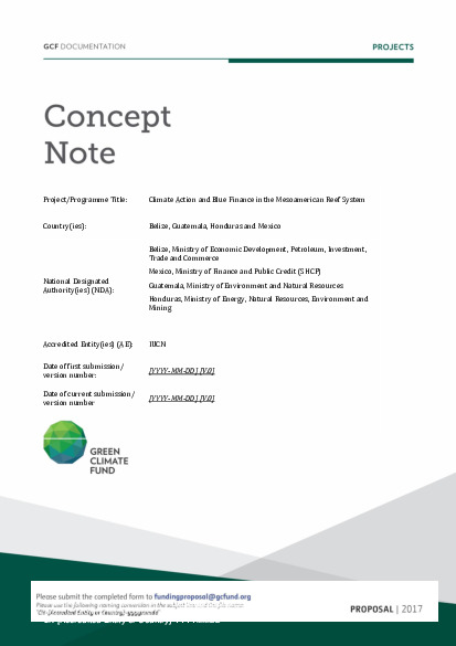 Document cover for Climate Action and Blue Finance in the Mesoamerican Reef System