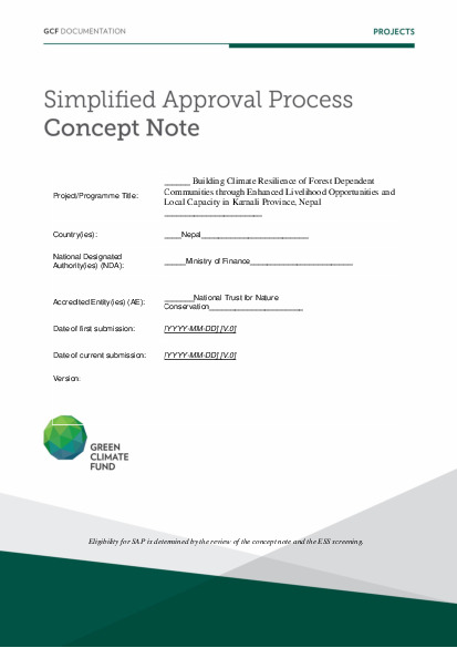 Document cover for Building Climate Resilience of Forest Dependent Communities through Enhanced Livelihood Opportunities and Local Capacity in Karnali Province, Nepal