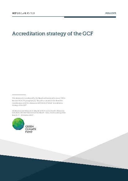 Document cover for Accreditation strategy of the GCF
