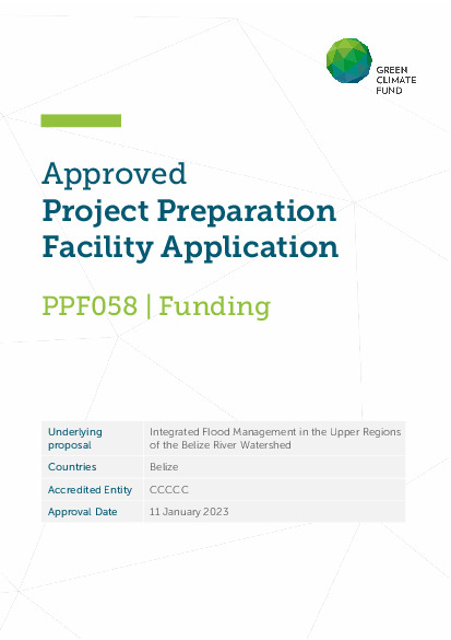 Document cover for Integrated Flood Management in the Upper Regions of the Belize River Watershed