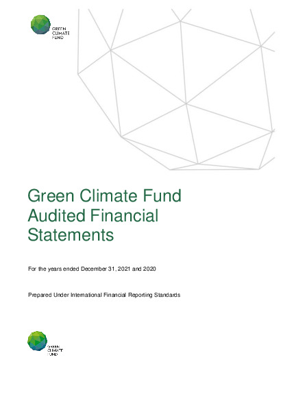 Document cover for GCF audited financial statements for the years ending December 31, 2021 and 2020