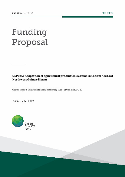 Document cover for Adaptation of agricultural production systems in Coastal Areas of Northwest Guinea-Bissau