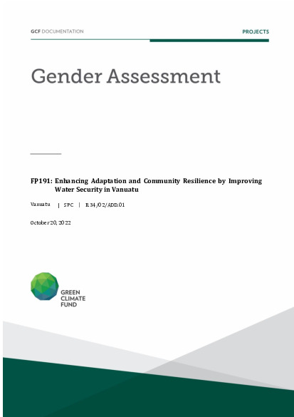 Download Gender assessment for FP191: Enhancing Adaptation and Community Resilience by Improving Water Security in Vanuatu Document cover for Gender assessment for FP191: Enhancing Adaptation and Community Resilience by Improving Water Security in Vanuatu