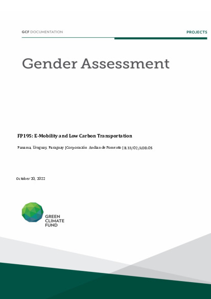 Document cover for Gender assessment for FP195: E-Motion: E-Mobility and Low Carbon Transportation
