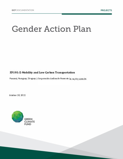 Document cover for Gender action plan for FP195:E-Motion: E-Mobility and Low Carbon Transportation