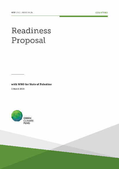 Document cover for Building a climate-resilient and low carbon health system in Palestine